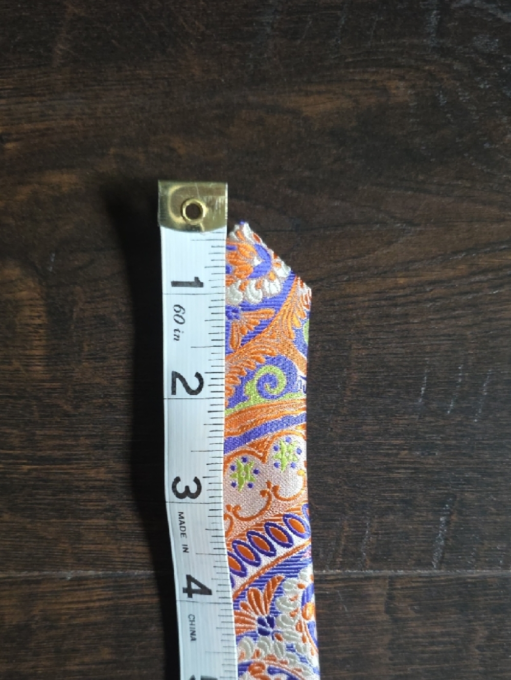 Gianfranco Paisley Silk Tie in Purple and Orange - Picture 5 of 8